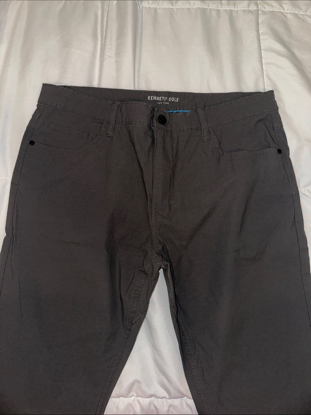 Kenneth Cole Men’s Charcoal Gray Casual Chinos